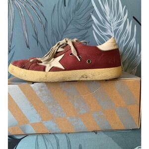 Golden Goose Superstar Red White SNEAKERS GYM SHOES women’s sz 36 5.5 6 WORN